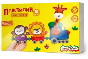 Пластилин 18цв 360г асс со стеком ПКМ1820