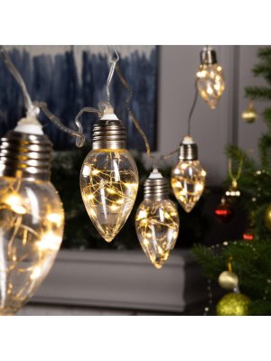 НИТЬ ROSA. 3 м, с насад. "Лампочки капля” 8 см, IP20, Н.С. LED-80-12V, 8 режимов, Т/БЕЛЫЙ 6929851