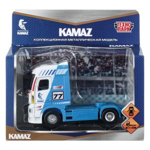 Машина металл KAMAZ ТЯГАЧ СПОРТ 14 см двери инерц синий кор KAMAZHEAD-14-SRT