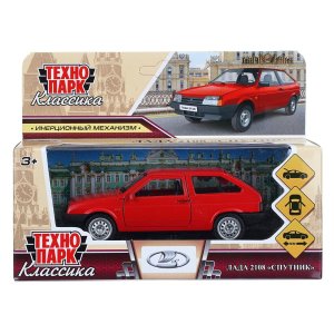 Машина металл LADA-2108 СПУТНИК МАТОВЫЙ длина 11,7 см  красный 2108-12-RD