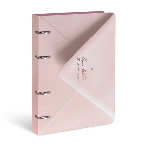 Тетрадь со сменным блоком 120 л А5 клетка на кольцах PURE LOVE мел карт софт тач LXNBCL-PLV