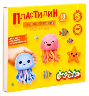 Пластилин классический 10цв ДЛЯ ЮНЫХ ФАНТАЗЁРОВ 150 г ассорти со стеком ПКМ10-ПК