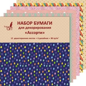 Бумага цв 12л 6цв Paper Art Ассорти НБД12336 двухсторон