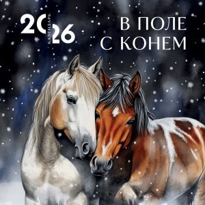 Кал 2026 Настен В поле с конем 300х300 мм