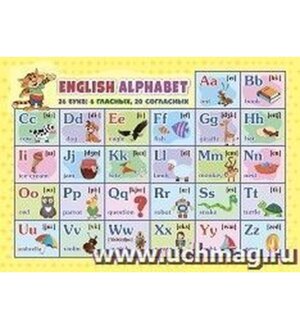 Плакат А4 Английский алфавит КПЛ-325