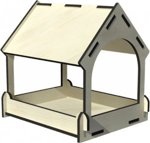 Сборная деревянная модель Кормушка для птиц ИДК-1