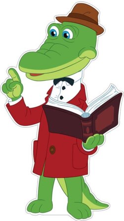 Плакат фигурный Крокодил Гена с книгой Ф2-13134