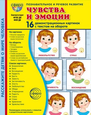 Демонстр карт Супер Чувства и эмоции В ПАПКЕ 16 дем карт с текстом на обороте