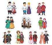 Комплект вырубных плакатов Костюмы народов России КФМ-17981