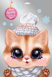 Оформительская наклейка Любопытный котик