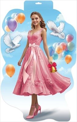 Плакат фигурный Девушка с голубями