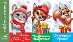 Стикеры на подарок Новогодние пожелания