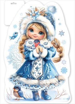 Плакат фигурный Снегурочка с птичками 9201623