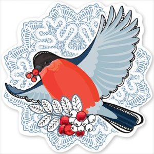 Украшение Снежинка и снегирь