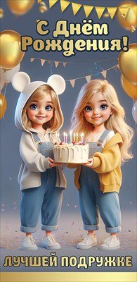 Конверт С Днём Рождения Лучшей подружке дет