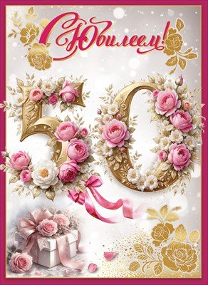 Открытка С Юбилеем жен 50 лет