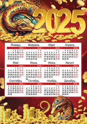 Кал 2025 Лист А4 Символ года 9900709