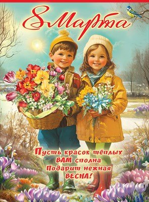 Плакат 8 Марта Дети