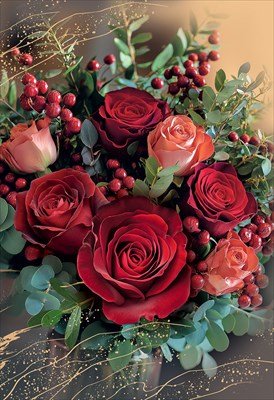 Открытка Без надписи Розы жен 5.0000136