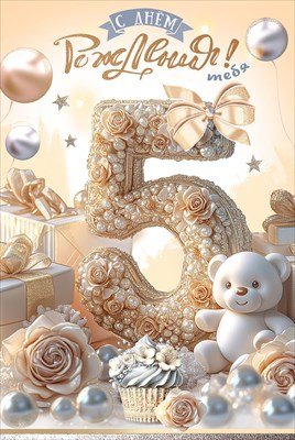 Открытка С Днём рождения тебя 5 лет