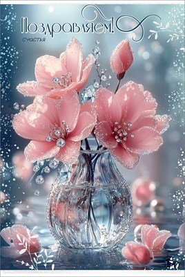 Открытка Поздравляем Счастья жен