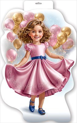 Плакат фигурный Девочка с шариками