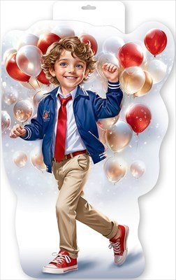 Плакат фигурный Мальчик с шариками