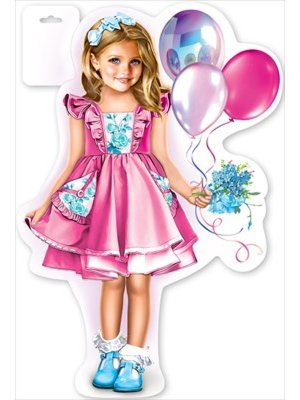 Плакат фигурный Девочка с воздушными шарами