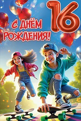 Открытка С Днём рождения 16 лет