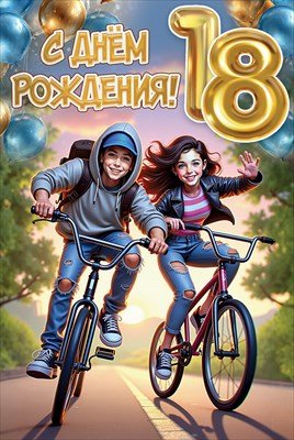 Открытка С Днём рождения 18 лет