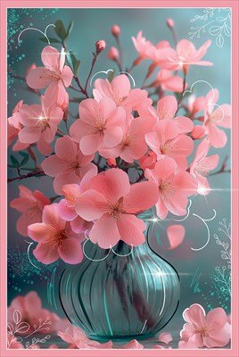 Открытка Без надписи Цветы в вазе жен 5.0000642