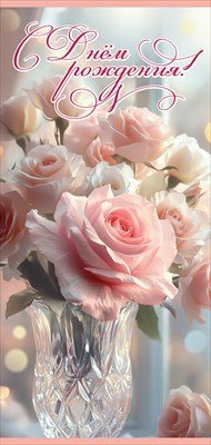 Открытка евро С Днём рождения жен 5.0000484