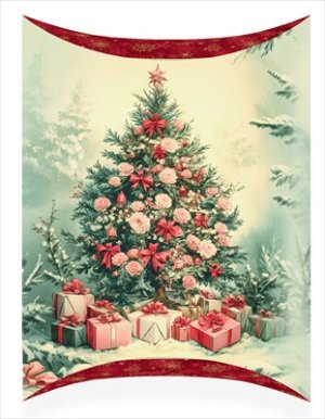 Коробочка для подарка без надписи Новогодняя елка с подарками 5.0001626