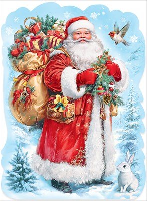 Плакат фигурный Дед Мороз с подарками 5.0001646