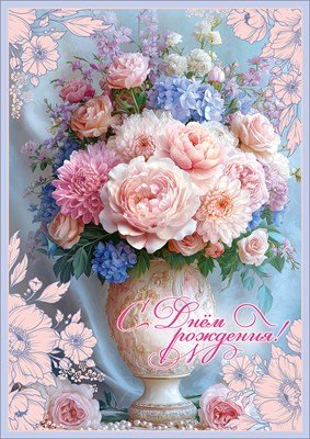 Открытка С Днём рождения жен 5.0002356