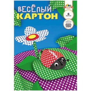 Картон цветной  6л 6цв Горошек Двусторон С0151-02