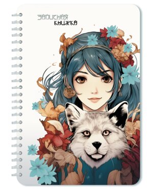 Записная книжка 40л А5 Клетка В стиле аниме на гребне С0859-74