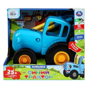 Каталка СИНИЙ ТРАКТОР 35+ песен загадок и звуков