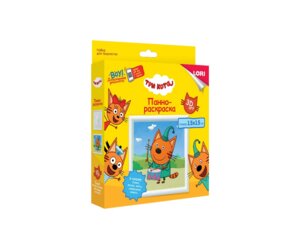 Панно раскраска 3DArt Три кота Компот с барабаном Ипк-007