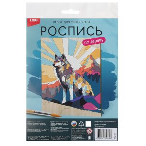Роспись по дереву Картина Волк на холме Фр-021 