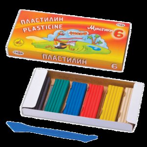Пластилин  6цв Мультики 120гр 280015/281015