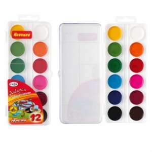 Акварель 12цв Мультики пластик б/к 211046_12