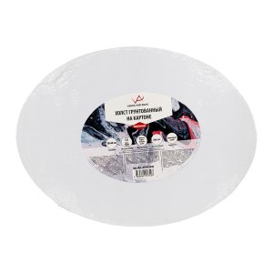 Холст грунтованный на картоне 30х40см 280г 100% хлопок овал VCPO-3040