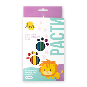 Набор цветных трехгранных карандашей 12цв Джамбо 