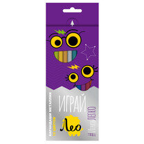 Карандаши 12цв трехгран Лео Играй металлик заточен LGMCP-12