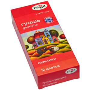 Гуашь 12цв Мультики 15мл 100222-12