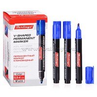 Маркер перм Синий клиновидный 04602