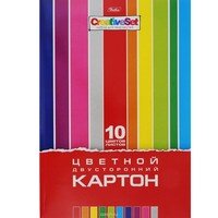Картон цветной 10л 10цв в папке Creative Set Двухсторон 10Кц4_05934
