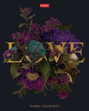 Тетрадь  96л Клетка Язык цветов мат ламин 3D фольга 96Т5лофВ1