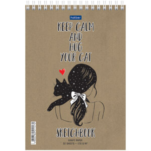 Скетчбук  32л А5 Нежные Объятия 170г/м2 крафт Спираль 26518